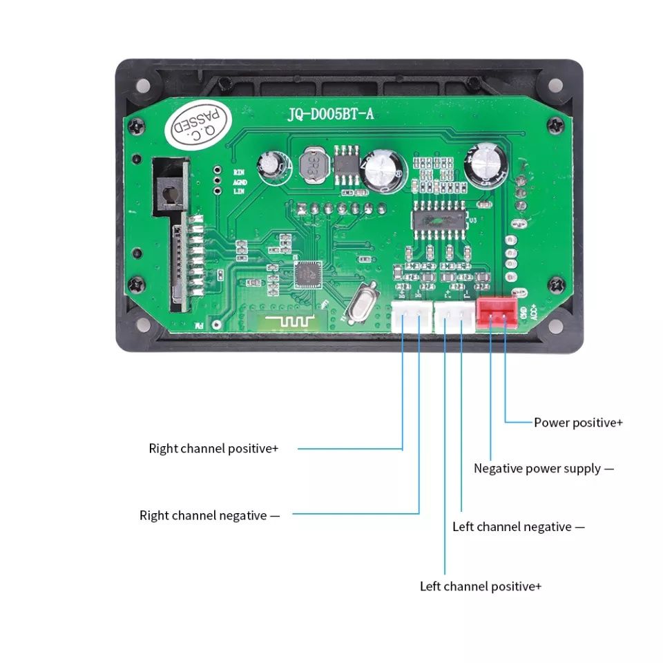 Мп3 плеър 2*40 W, DC 7V/26V, Bluetooth 5.0 за вграждане папки,Tf, Usb