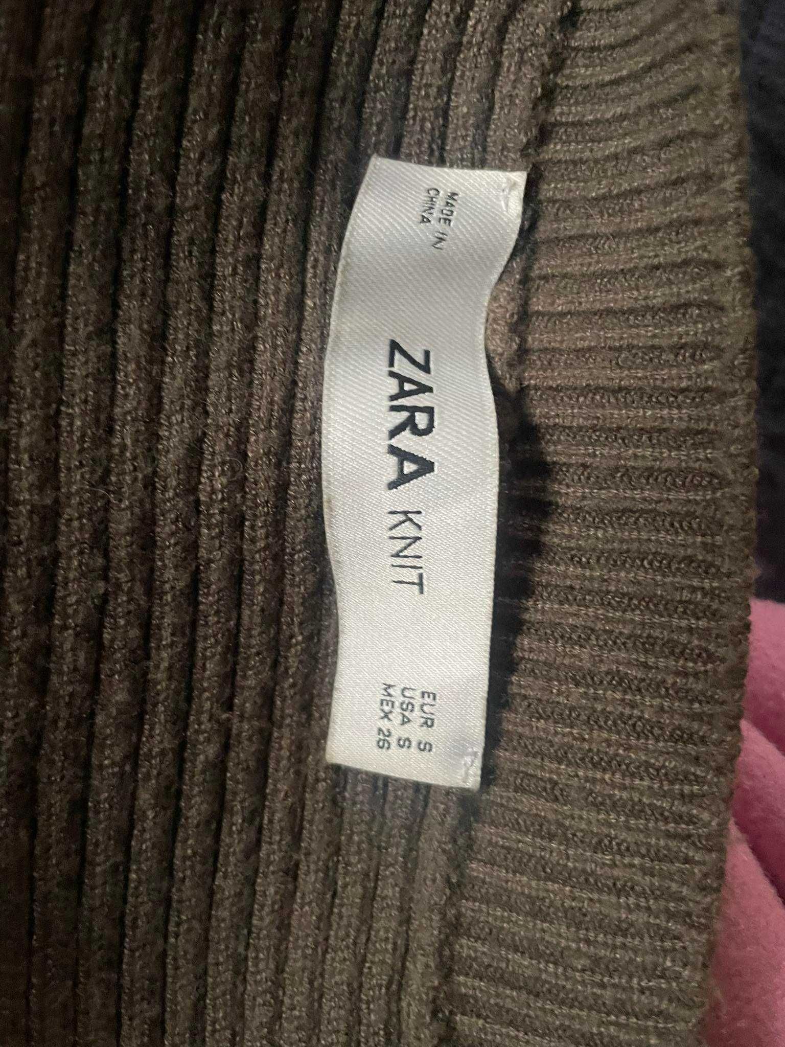 тъмно зелен пуловер Zara Knit - 25 лв