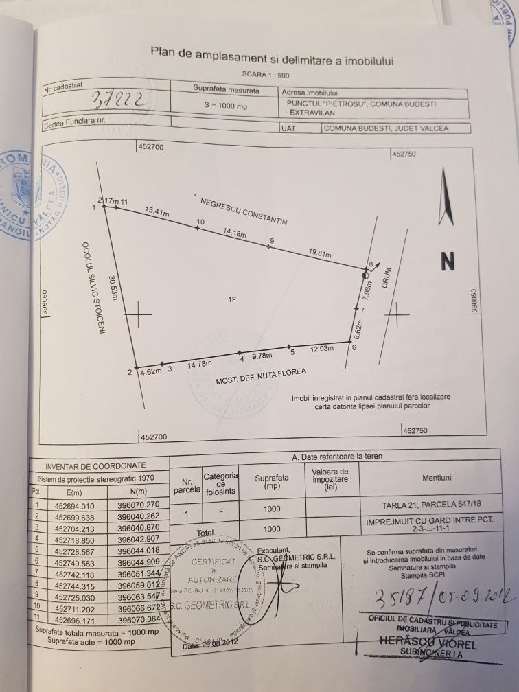 OCAZIE Teren Intravilan BUDESTI Certificat Urbanism Pozitie deosebită