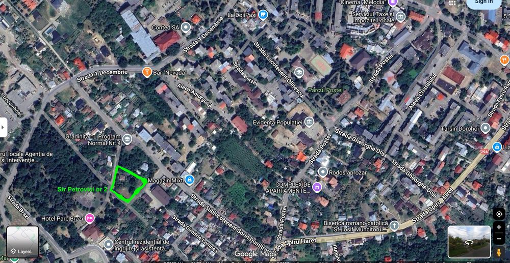 Teren 2185 mp intravilan central Dorohoi, zona parc Brazi