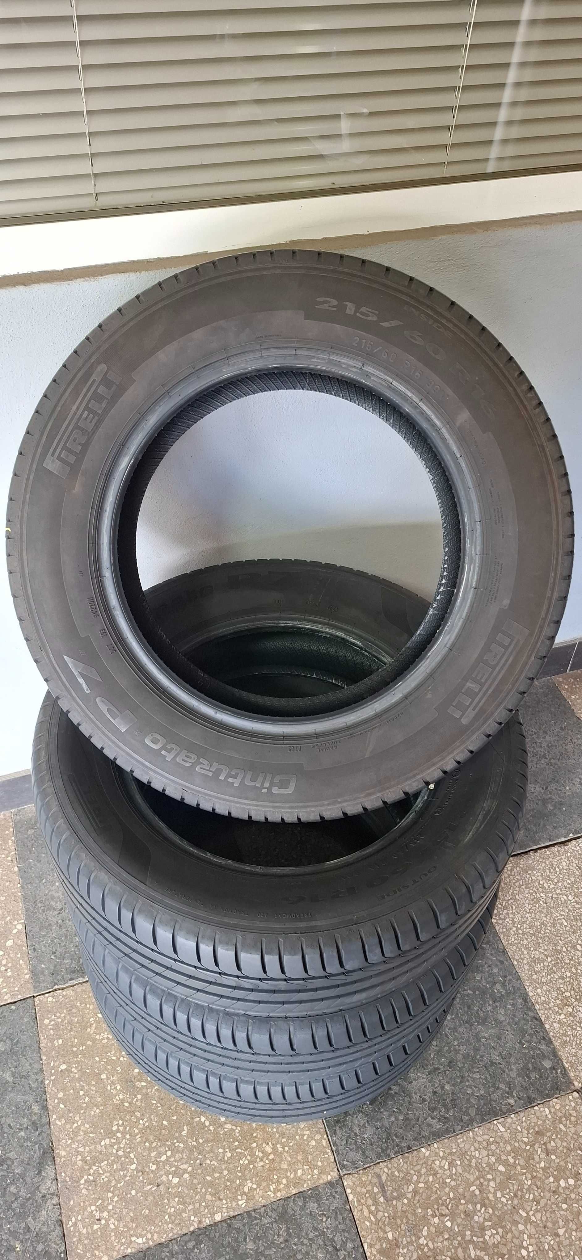4бр. 215/60/16 Pirelli 6.3mm грайфер, дот 24г. Безплатен монтаж