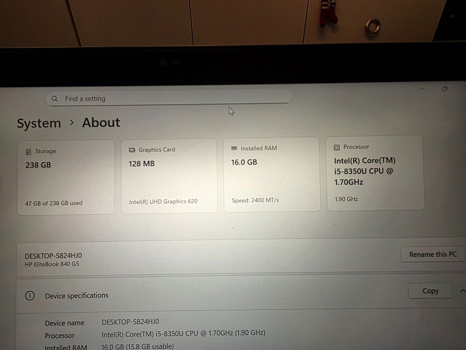 Лаптоп HP Elitebook 840 G5 16GB RAM