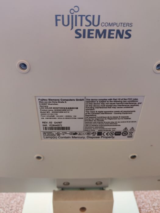 Monitor LCD 17" Fujitsu Siemens ScenicView A17-3 Stare Foarte Bună
