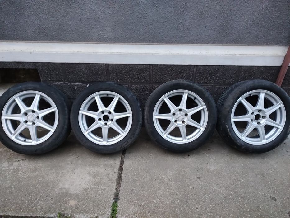 Vând Set Jante Aliaj 5x112 + Cauciucuri 205/55/17 Vara Import Germania