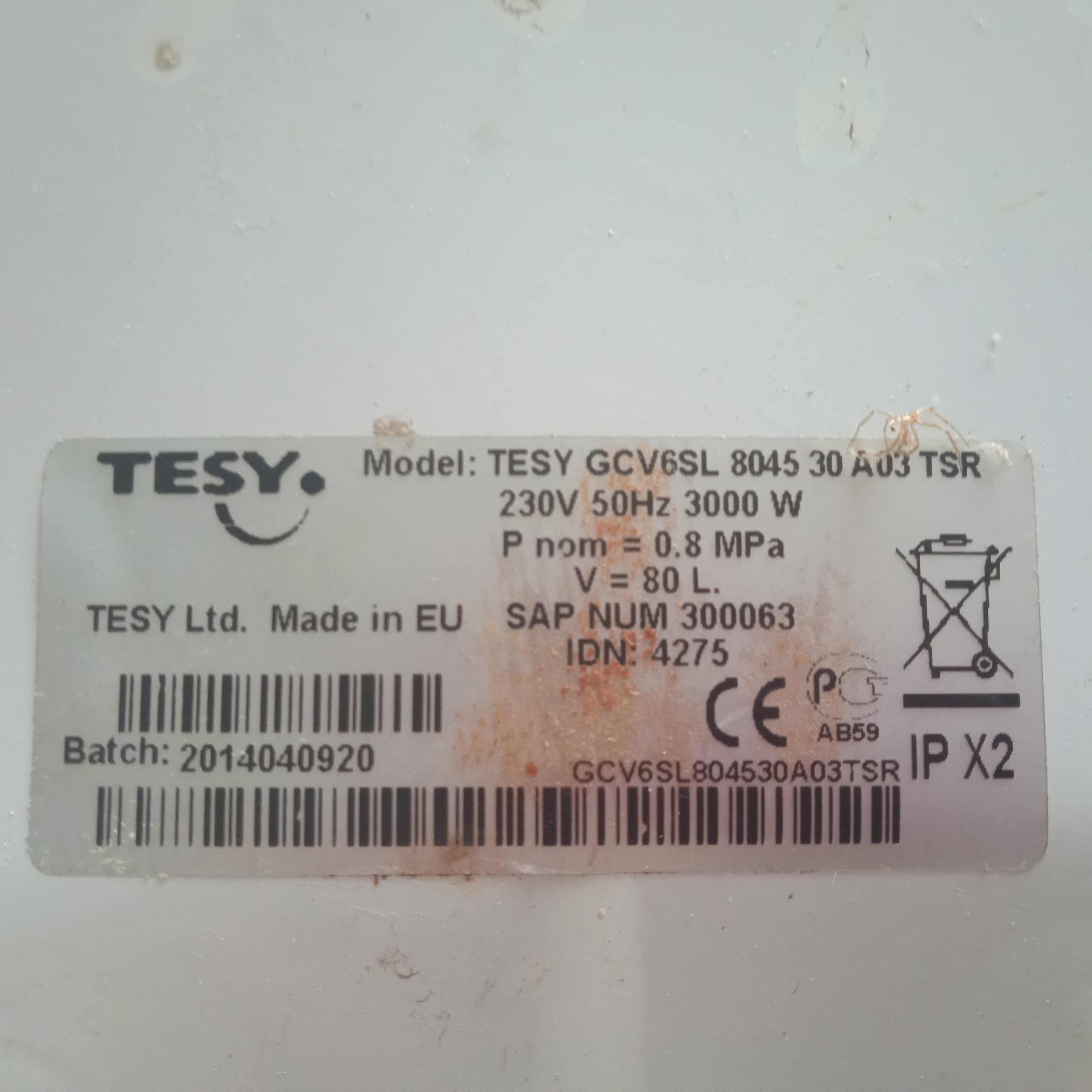 Бойлер TESY GCV6SL 8045 30 A03 TSR, 80 л, 45 см, 3 кв, верт