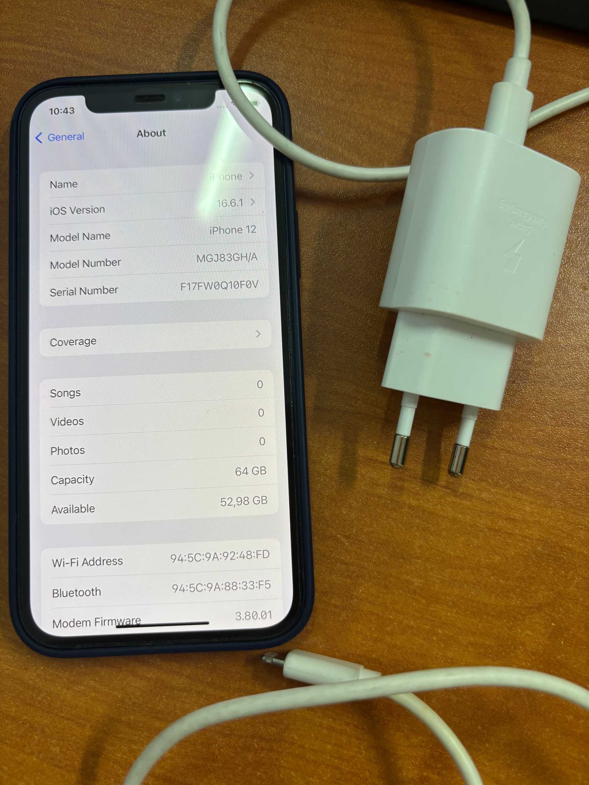 iPhone 12 64GB Blue – Батерия 91%, Отлично състояние