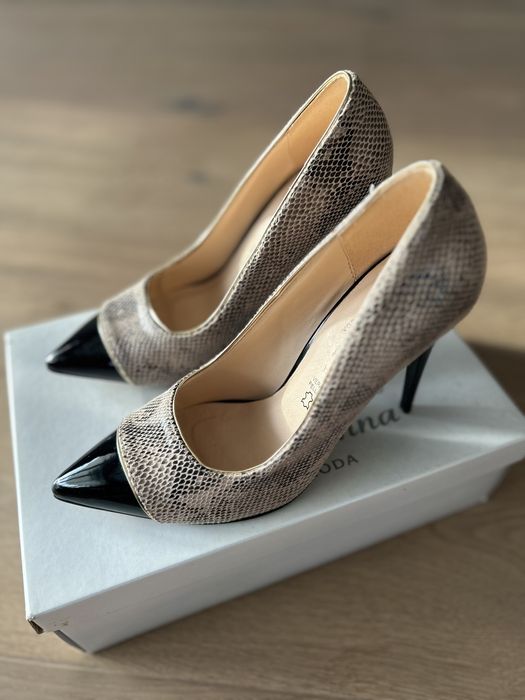 Pantofi toc piele naturala Solo Donna