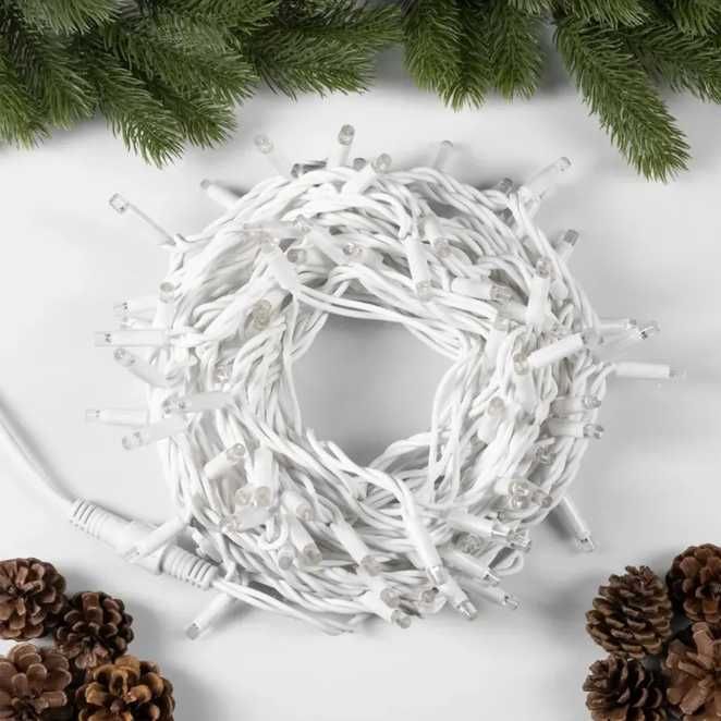 Гирлянда «Нить» 50 м, IP65 — уличная, белая каучуковая нить