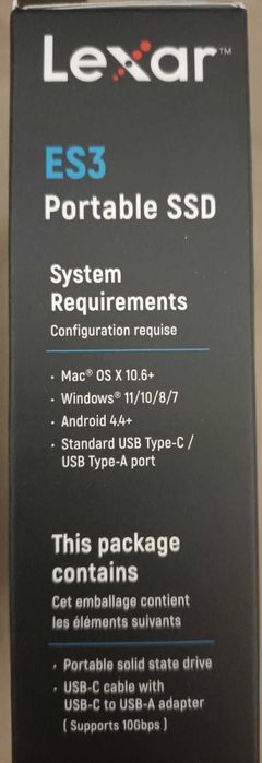 vand ssd extern 2tb lexar es3 nou sigilat box 1gb/s mac win smartphone