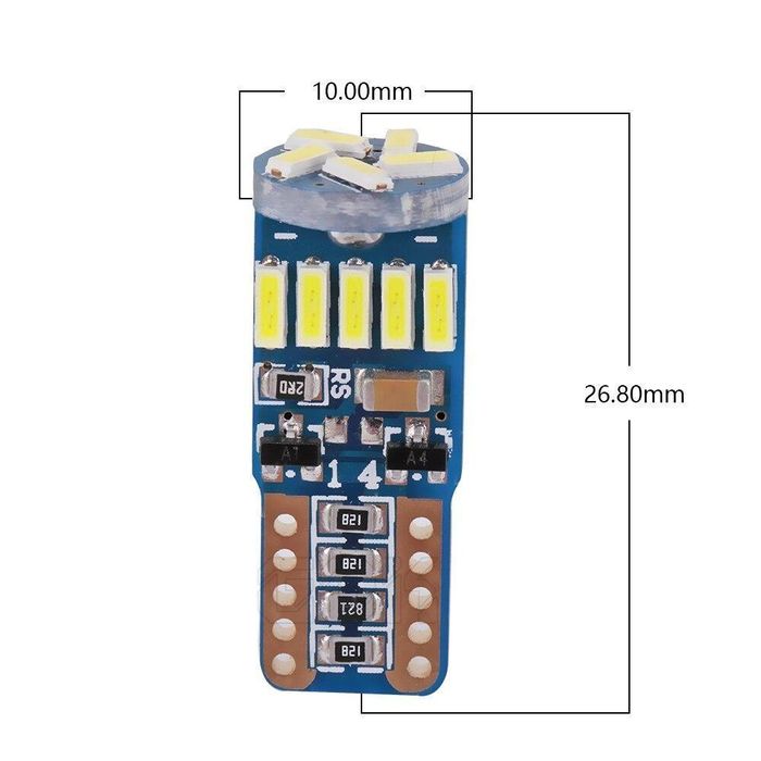 комплект 2броя led диодни габаритни крушки flyseen fls6002, t10  ...
