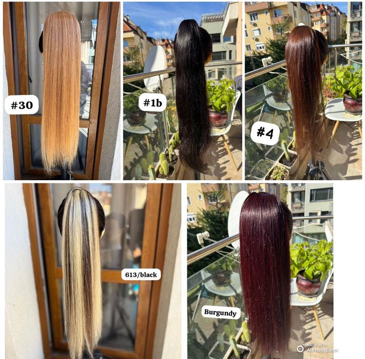 100% Естествена Човешка Коса – Конска Опашка, 50cm-60cm