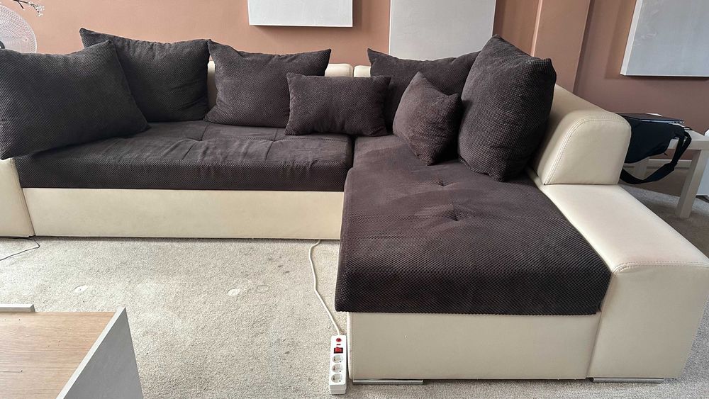 Разтегателен ъглов диван, ляв ъгъл