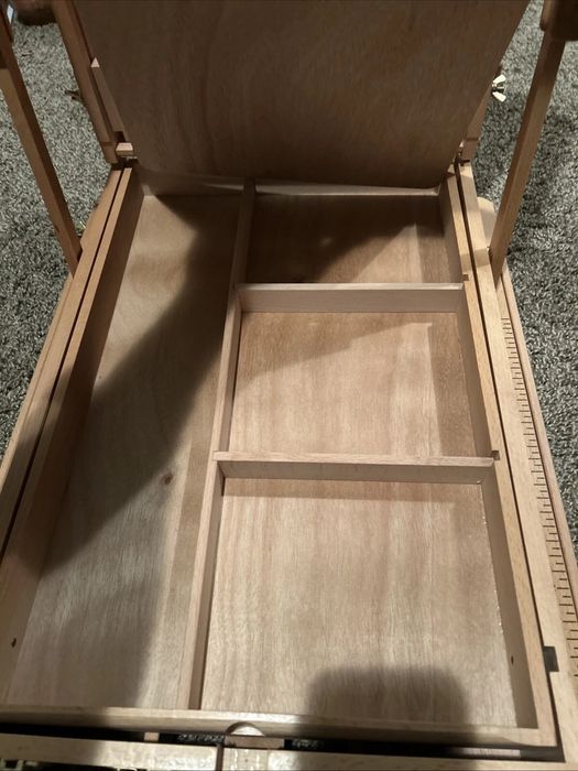 Sevalet/trepied portabil, lemn de fag, cu bretea, maner si sertar