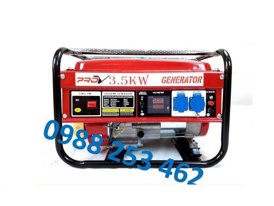 3,5 KW Генератор за ток монофазни Агрегат за ток 7 Hp с ръчен старт