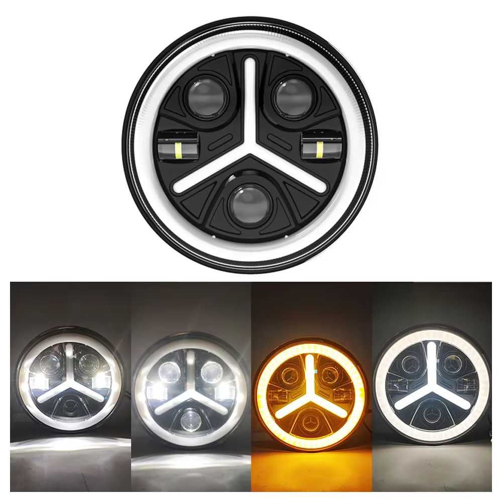 НОВ МОДЕЛ G Class 200W 7 Инчови Диодни Фарове за Mercedes G Class