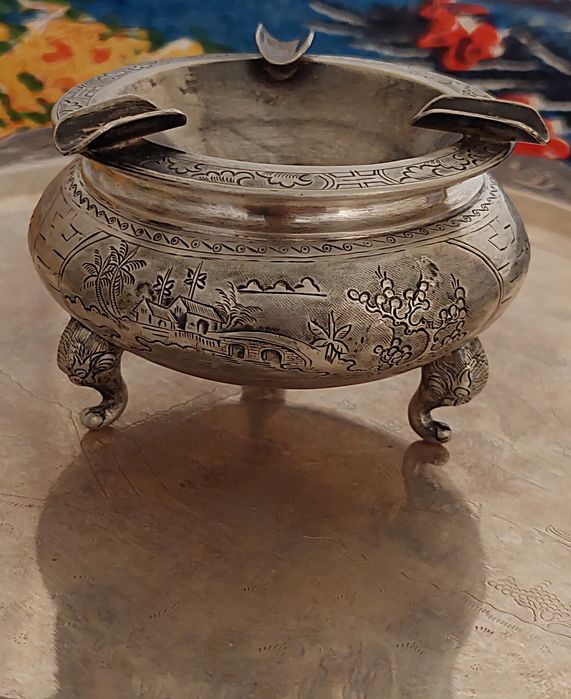 Пепельница ссср Серебро 800 пробы Вес 115 грамм По Цене за 1 грамм