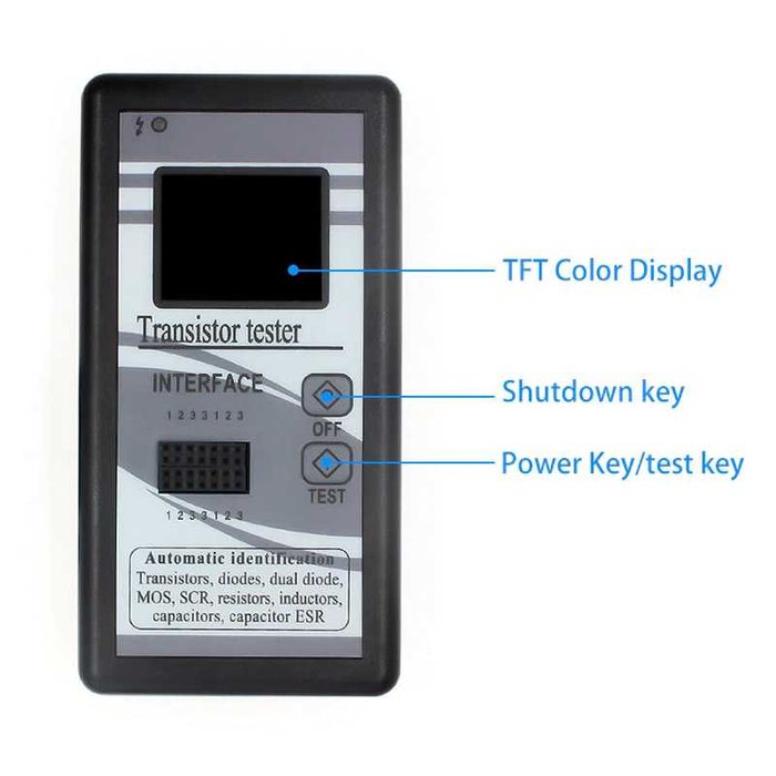 Tester tranzitori ESR mosfet condensatori diode rezistori SCR