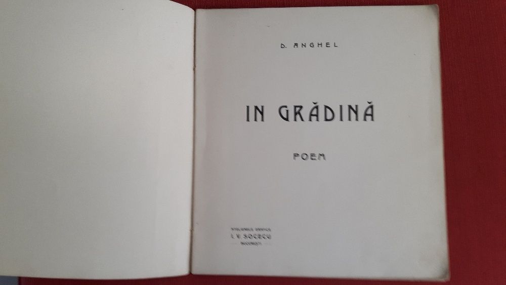Dimitrie Anghel - In Gradina - Editia I, 1905