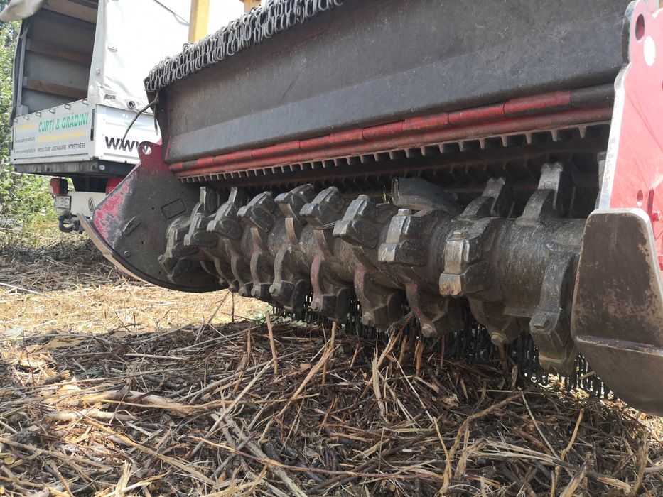 Tractor senilat Carraro Mach4 cu tocător forestier Seppi Miniforst 175