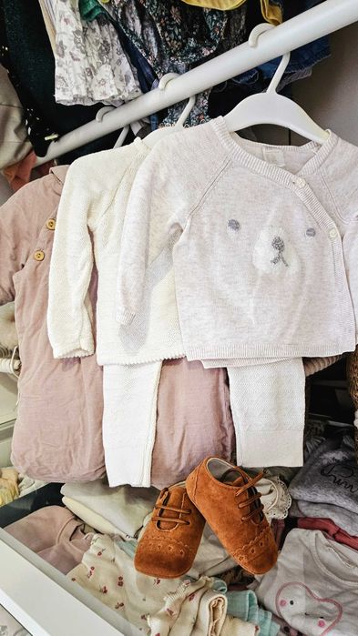 Лот зимни бебешки дрешки HM, Zara, Mark&Spencer, 2-6 месеца