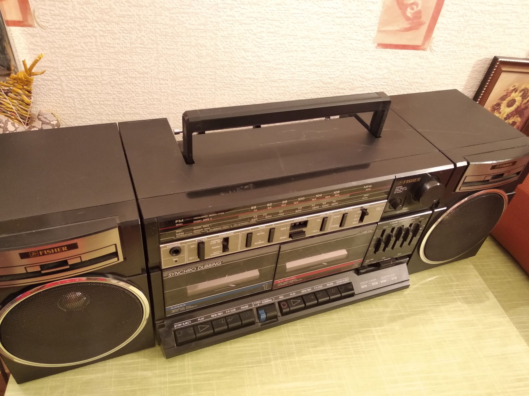 Винтажный японский магнитофон Fisher PH-W405K. Музыкальный центр