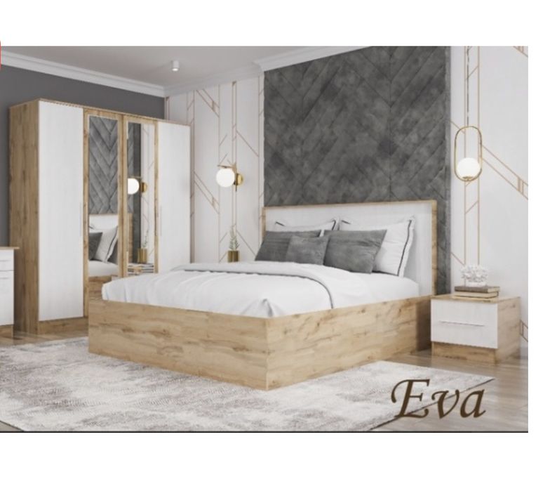 Спальный гарнитур  6 дверный, две двери с зеркалами, дамский столик