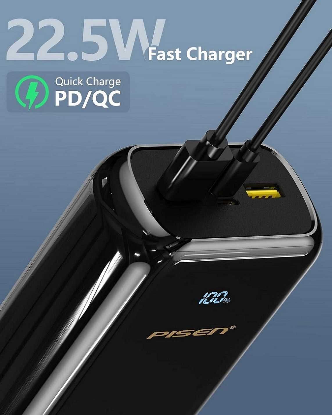 Baterii externe powerbank 20000mA superfast charge 22,5w cu afisaj