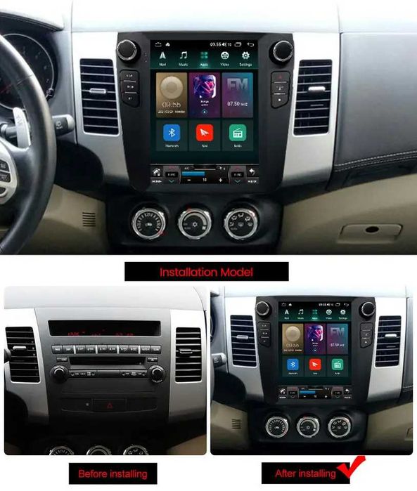 Navigatie Android TESLA Mitsubishi Outlander 2005-2011 1/6 Gb Ram Waze