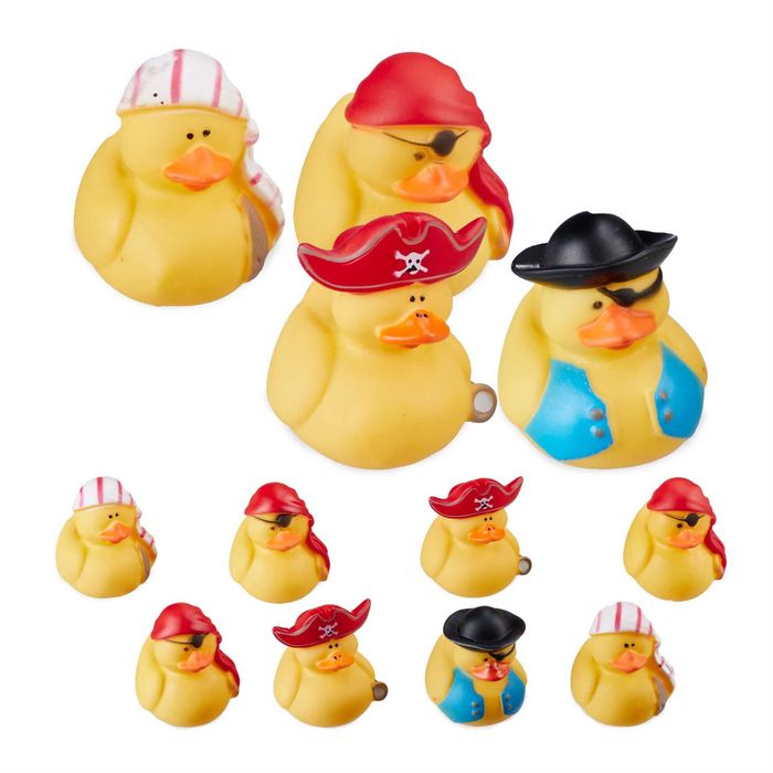 Set de 4 ratuste de baie pirat 4 modele jucarie de baie 5x4.5x5 cm