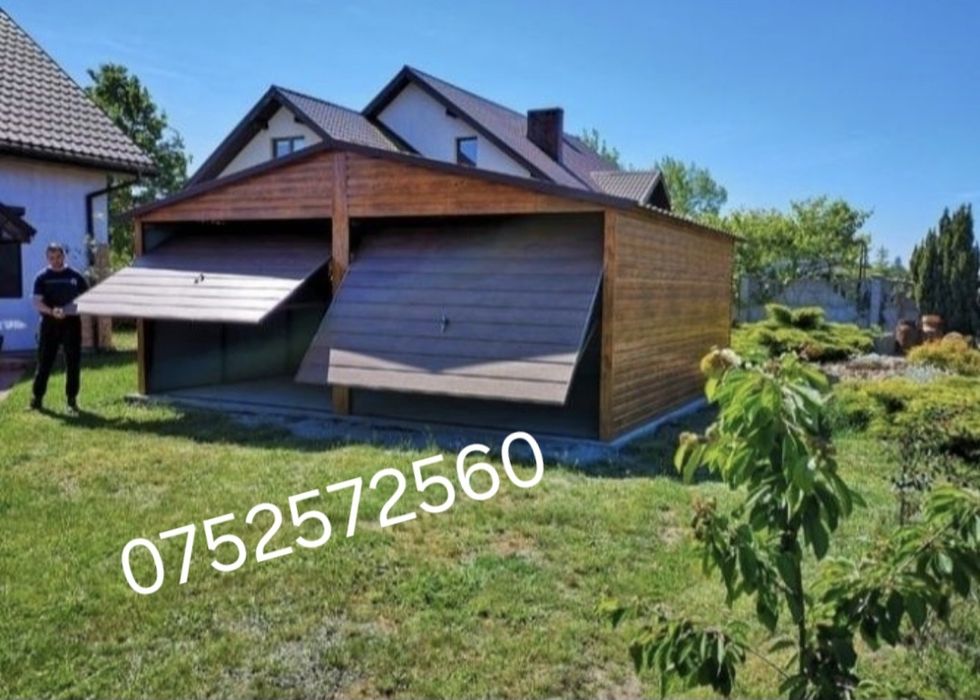 Garaje pe structuri metalice învelite cu panou senwis