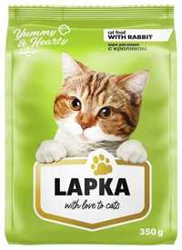 Корм "LAPKA" для взрослых кошек. Вкус: кролик. Вес: 0.35кг