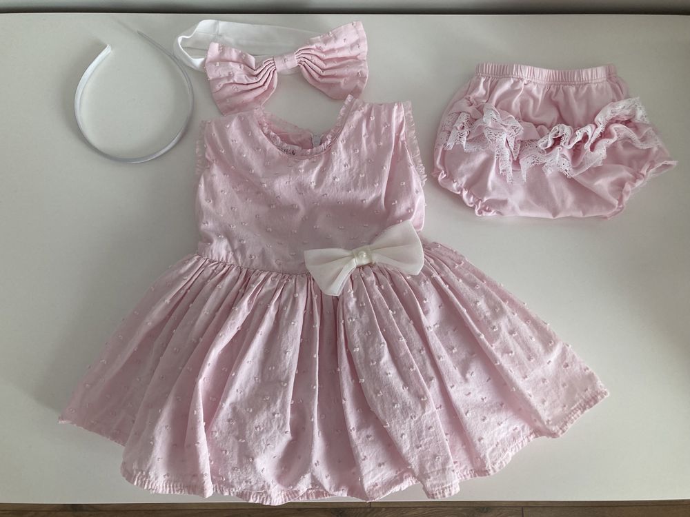 Детска розова рокля размер 74