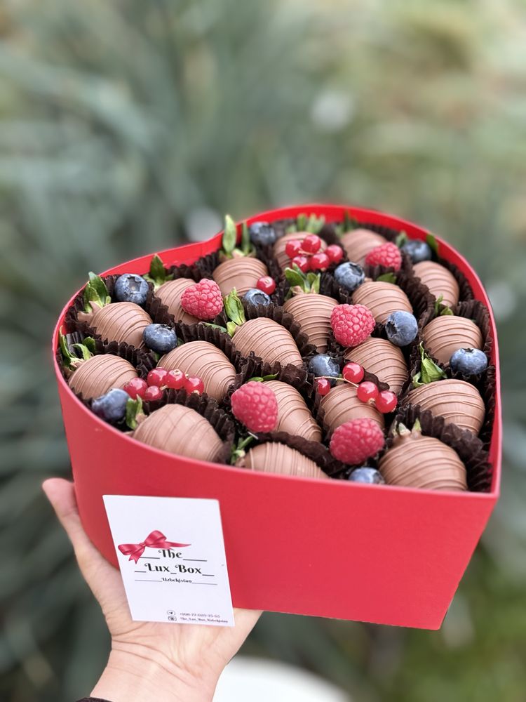Клубника в шоколаде, Цветы, Букет, подарки