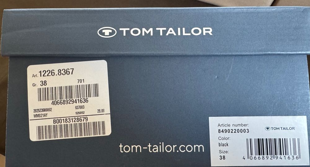 Черни боти Tom Tailor