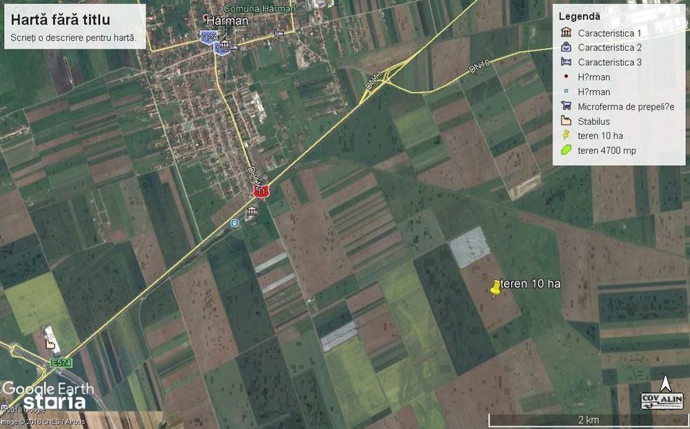 Teren 10 ha, Harman în spatele Gării, pretabil parc fotovoltaic, hale.