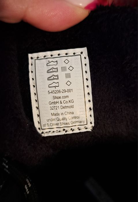 s.Oliver Кожени боти с масивен ток черни, 39 номер