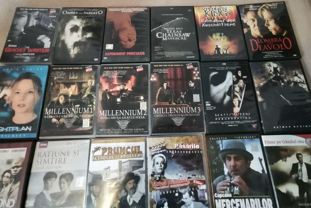 DVD-uri filme horror, romanesti, actiune, desene - 33 de titluri rare