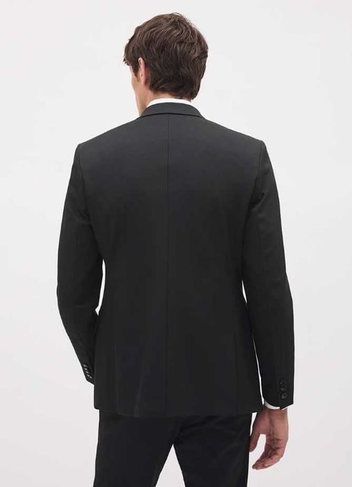 Sacou blazer slim 38 M slim Massimo Dutti NOU lana super 120's negru