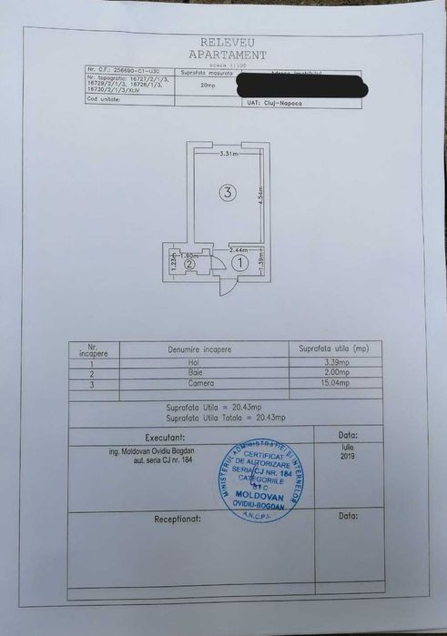 Garsoniera de vânzare pe Bd. Muncii, zona Iris Sinterom