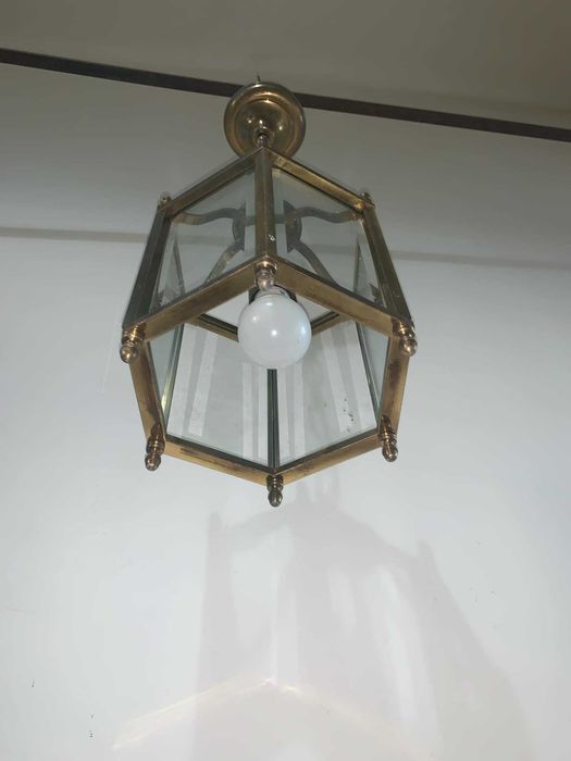 Aplica tava hol/terasa din bronz cu sticla cristal