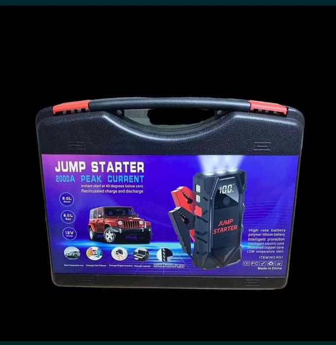 Стартерно устройство за коли Jump starter 1800mAh 2000A + компресор