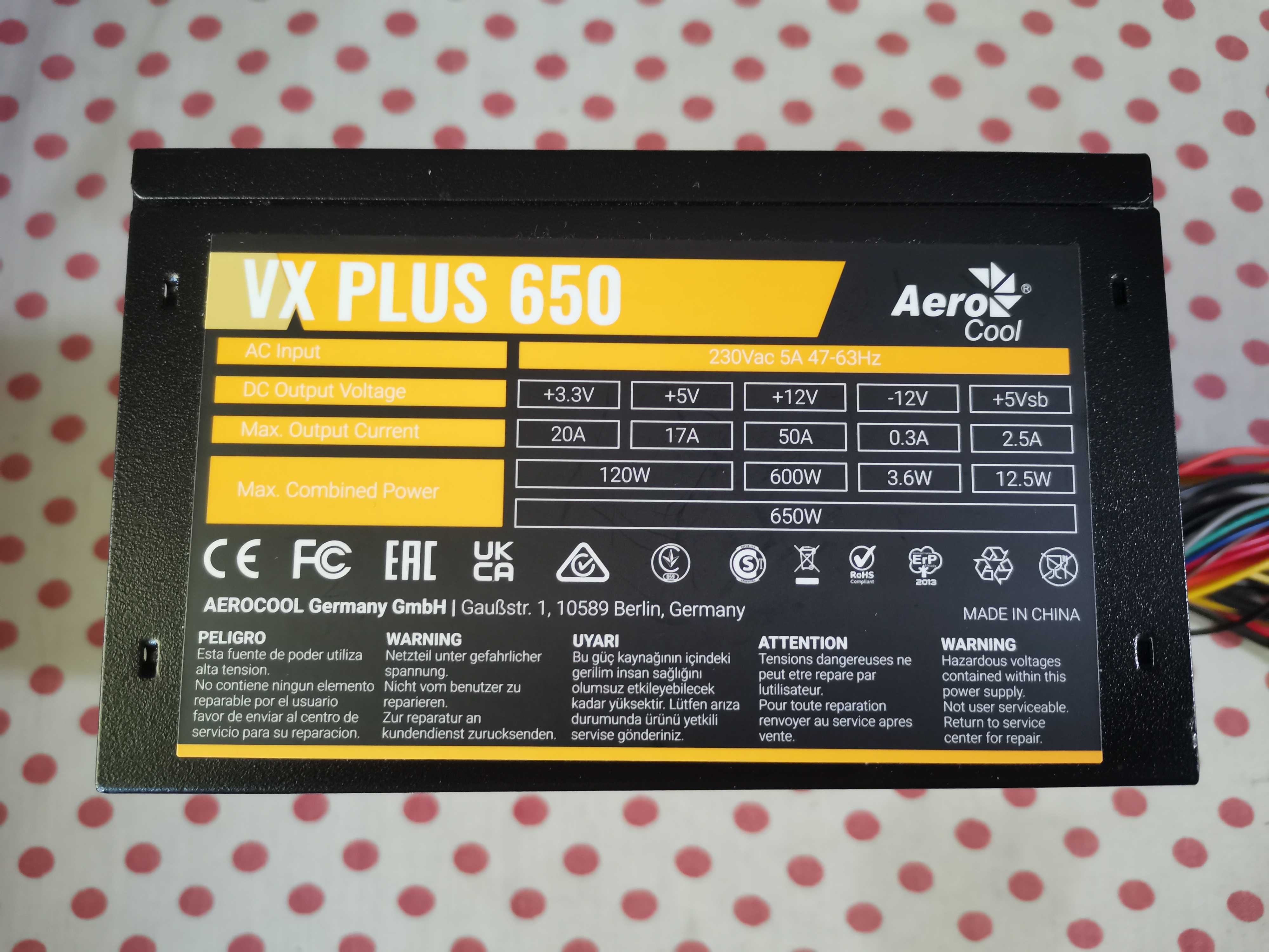Sursa Aerocool VX PLUS 650, 650W.