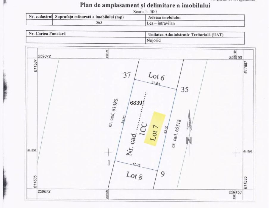 Parcela , Teren intravilan LEȘ parcele casa