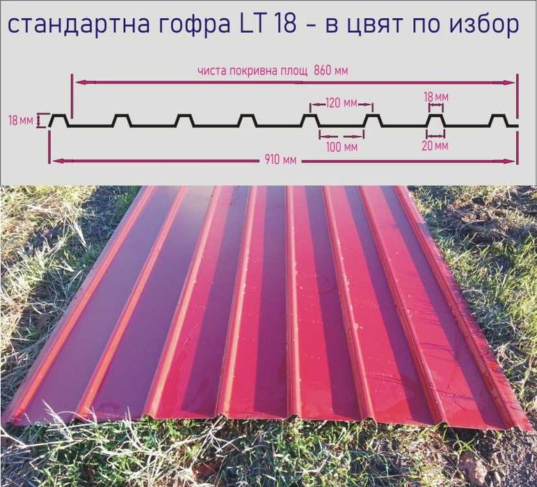 LT -ЛАМАРИНА с ПВЦ покритие.. ПРОИЗВЕЖДАМ гофрирана ЛТ ламарина
