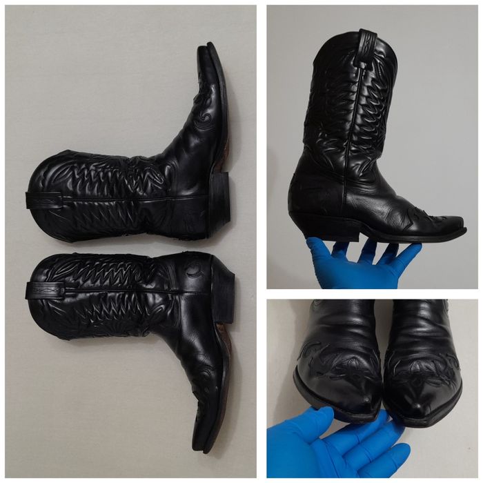 Cizme cowboy Tony Mora, ciocate Western, boots moto piele naturală 42