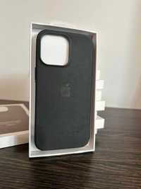 Husa Apple FineWoven MagSafe pentru iPhone 15 Pro Max Negru / Black
