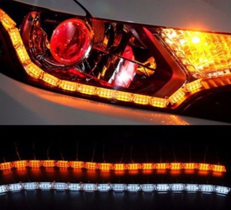 Set lumini de zi DRL 50cm cu semnalizare dinamica