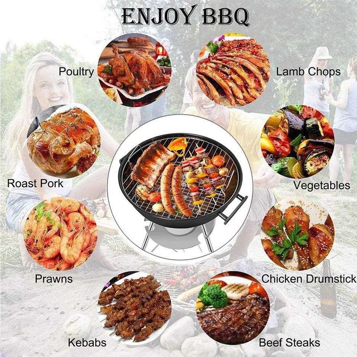 Мангал-гриль с крышкой на колесиках