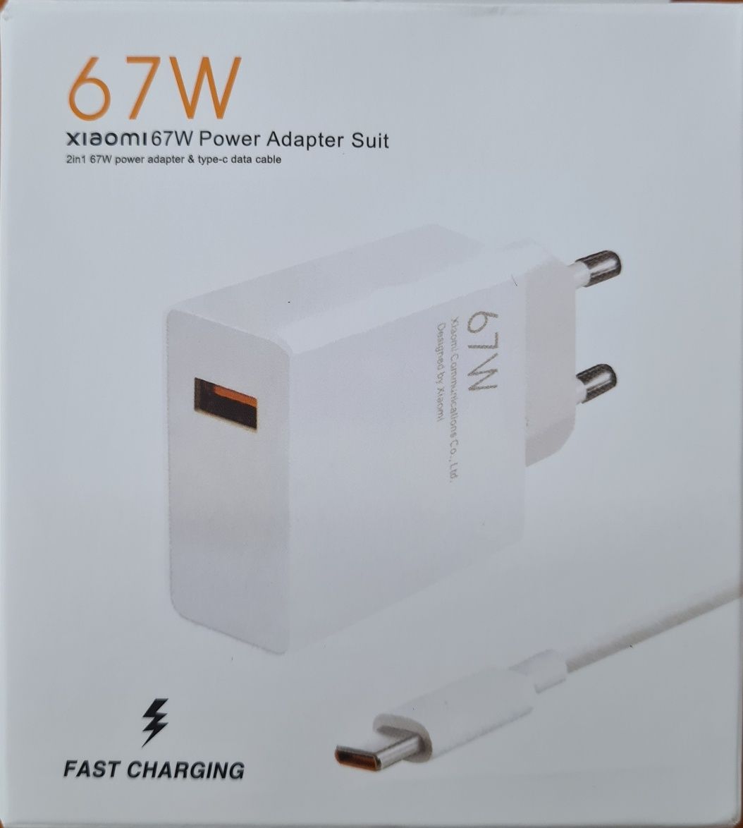 Оригинално зарядно Xiaomi 67W за бързо зареждане с USB-C кабел