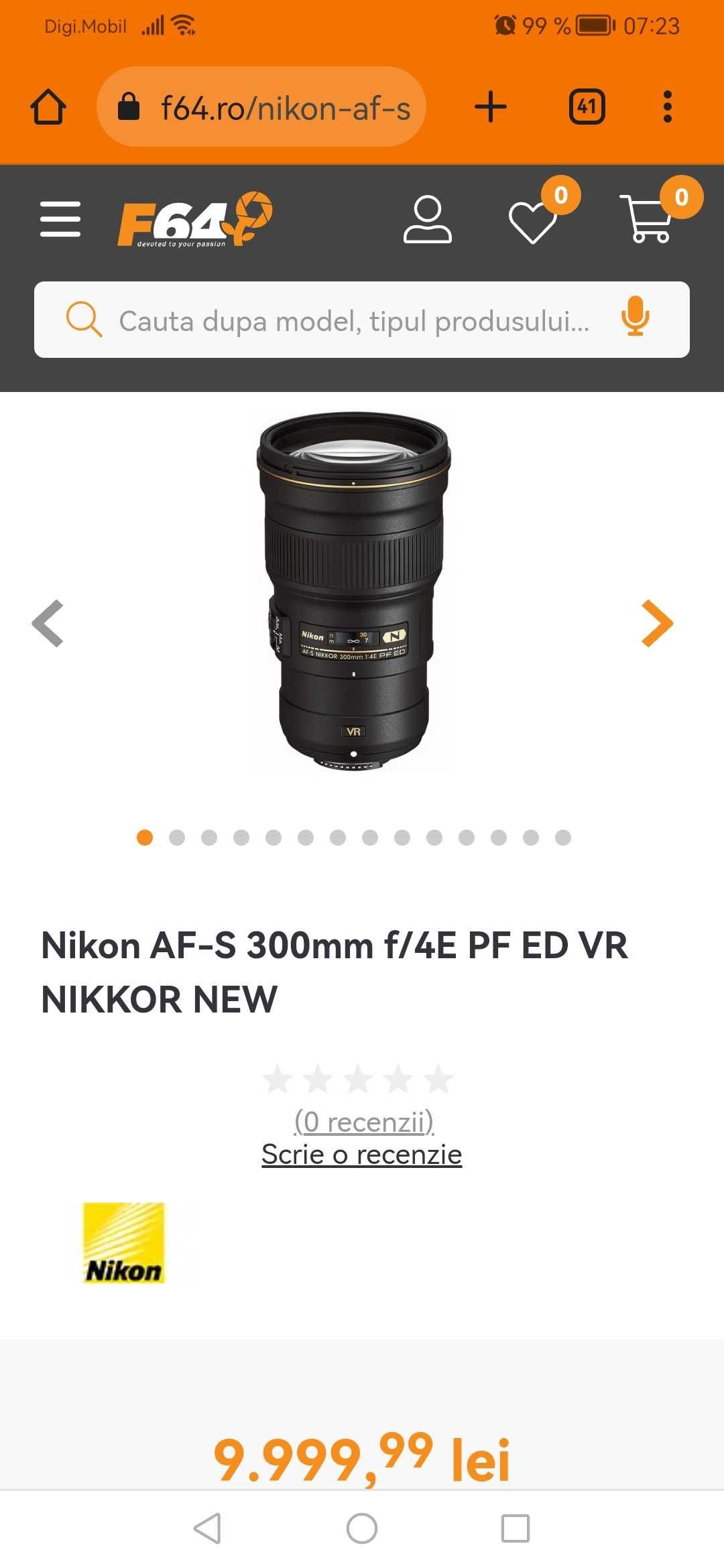 Nikon obiectiv profesional FullFrame 300mm f4 VR !!